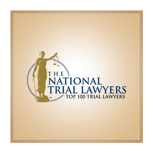 The National Trial Lawyers Top 100 Trial Lawyers award logo recognizing KDS Law personal injury attorneys in New York.