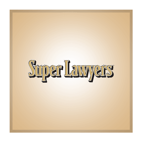 Super Lawyers award logo recognizing personal injury attorneys at KDS Law in New York.