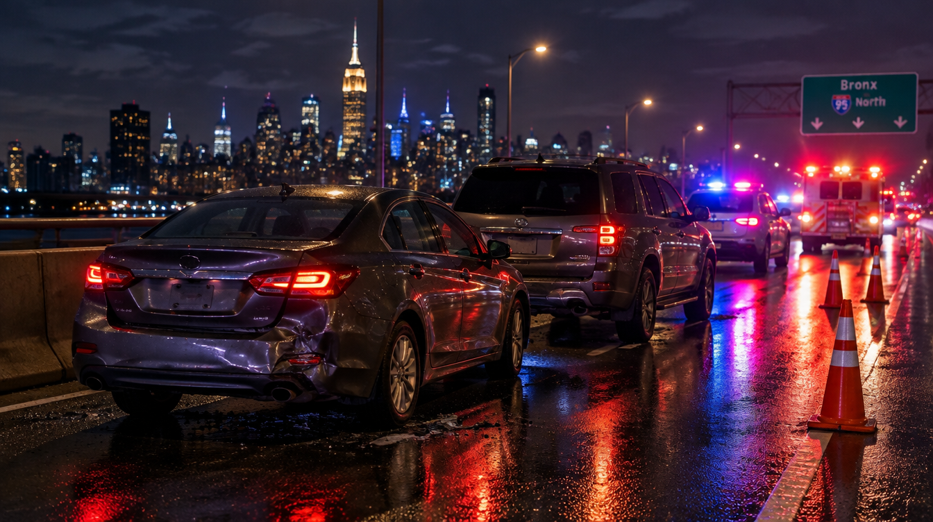 Bronx, NY – Woman Critically Injured After Rear-End Collision on the Major Deegan Expressway near the West Fordham Road Exit in University Heights