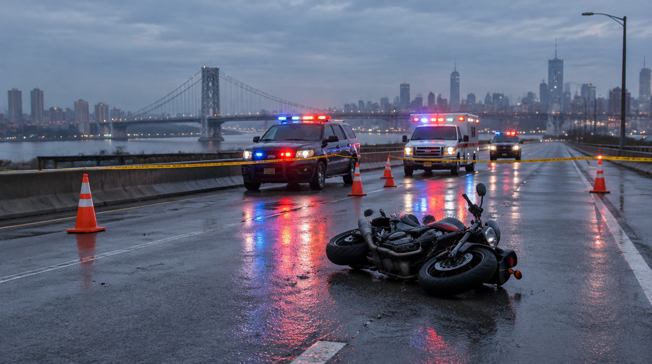 Manhattan, NY – Motorcyclist Killed in Crash on the Trans Manhattan Expressway near the George Washington Bridge in Washington Heights